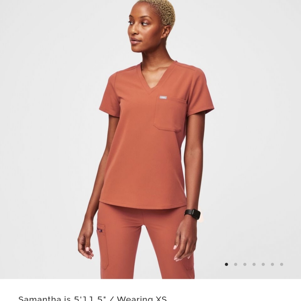 Figs Terra Cotta Catarina One pocket scrub top